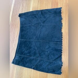 Bebe Real Black Suede Mini Skirt